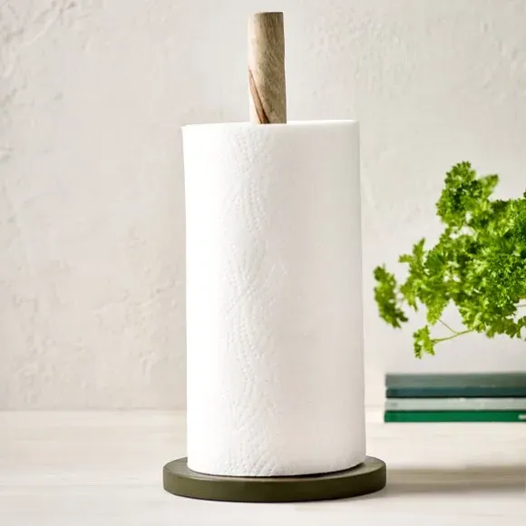 Kitchen Roll Holder - Olive, Mango Wood