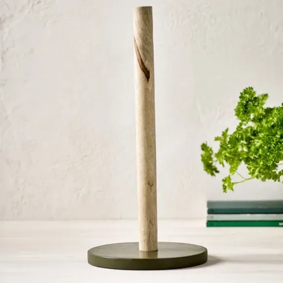 Kitchen Roll Holder - Olive, Mango Wood image