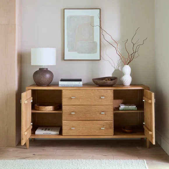 Large Sideboard with Hand Carved Detail - Light, Mango