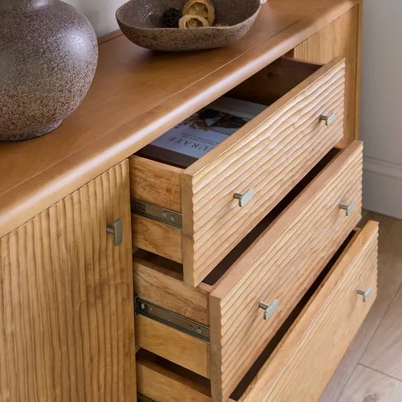Large Sideboard with Hand Carved Detail - Light, Mango