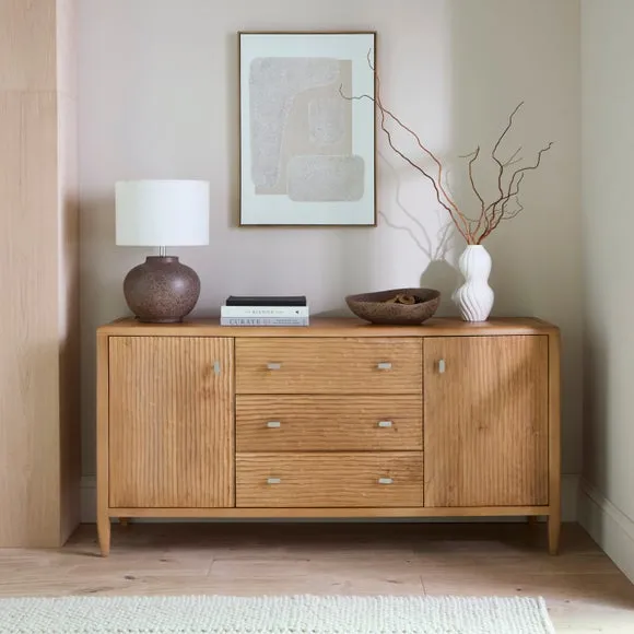 Large Sideboard with Hand Carved Detail - Light, Mango