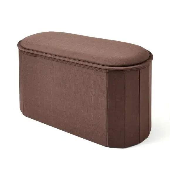 Lozenge Ottoman with Storage - Brown, Polyester