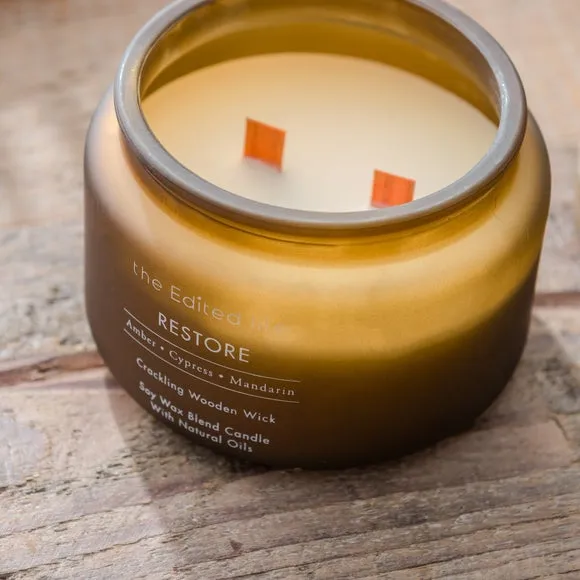 Multi Wick Crackle Candle - Brown
