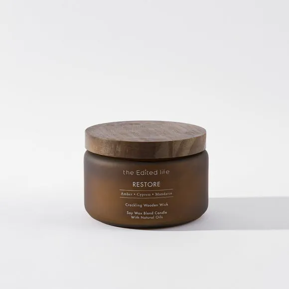 Multi Wick Crackle Candle - Brown