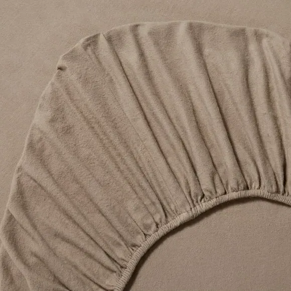 Organic Brushed Cotton Fitted Sheet - Natural