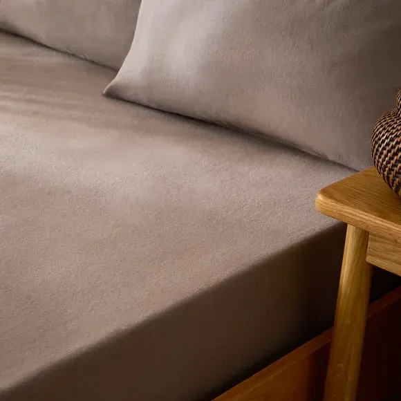 Organic Brushed Cotton Fitted Sheet - Natural