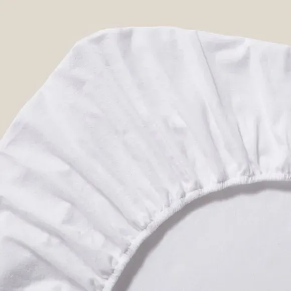 Organic Brushed Cotton Fitted Sheet - White