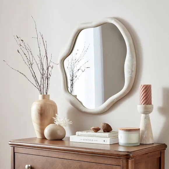 Organic Wall Mirror - Natural, Marble Texture image