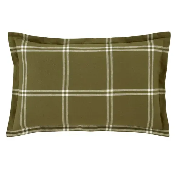 Oxford Pillowcase Check Pattern - Natural, Cotton