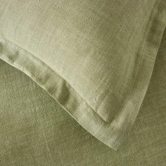 Oxford Pillowcase - Olive, Recycled Cotton
