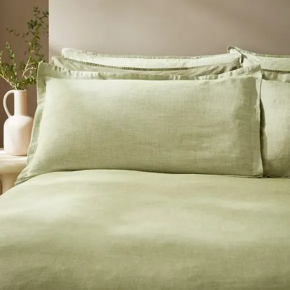 Oxford Pillowcase - Olive, Recycled Cotton image