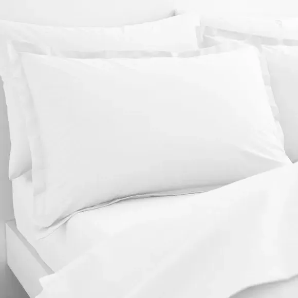 Oxford Pillowcase with Envelope Closure - White