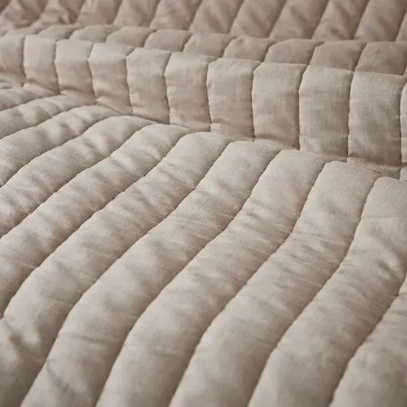 Quilted Bedspread - Natural, Recycled Cotton