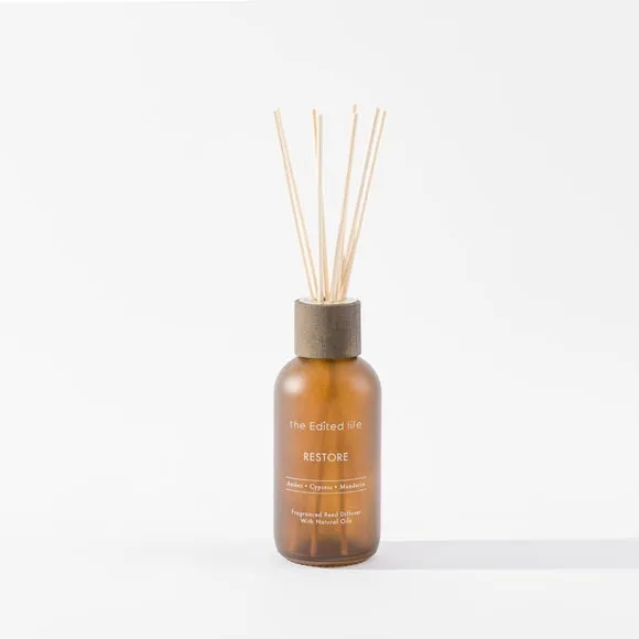 Reed Diffuser with Natural Reeds - Brown, Glass