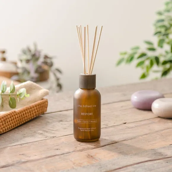 Reed Diffuser with Natural Reeds - Brown, Glass image