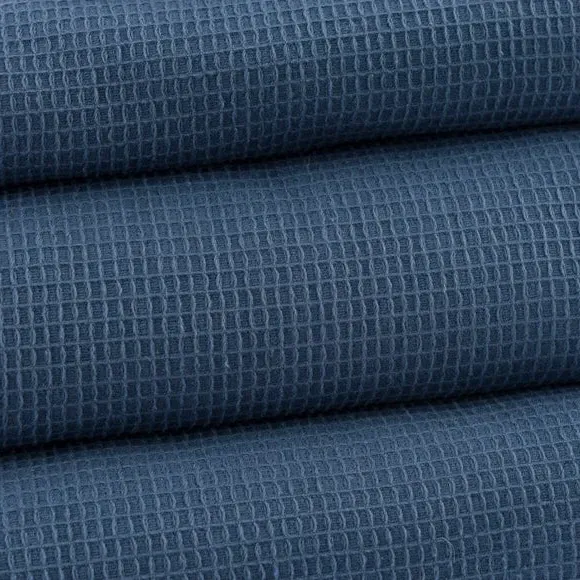 Reversible Waffle Towel - Blue, Organic Cotton