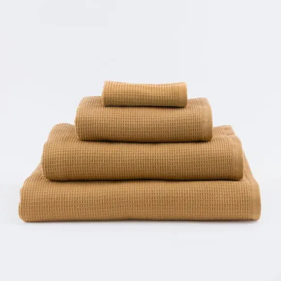Reversible Waffle Towel - Caramel, Organic Cotton