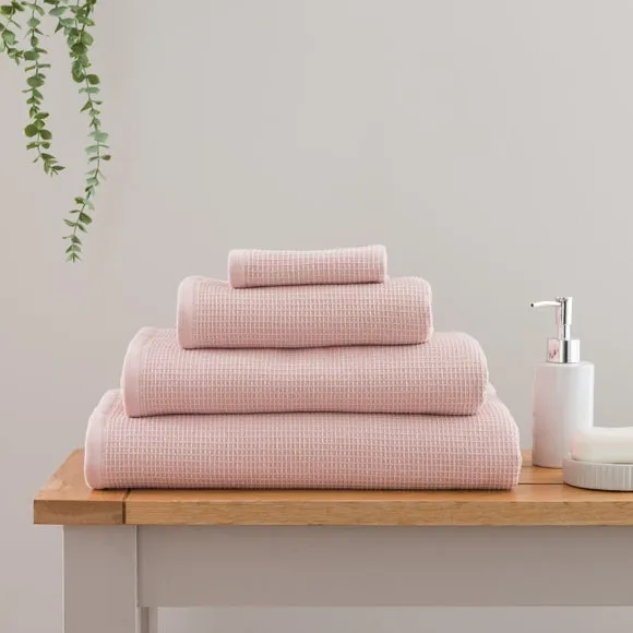 Reversible Waffle Towel - Chalk Pink, Organic Cotton