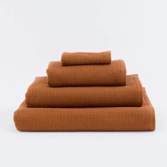 Reversible Waffle Towel - Cinnamon, Organic Cotton