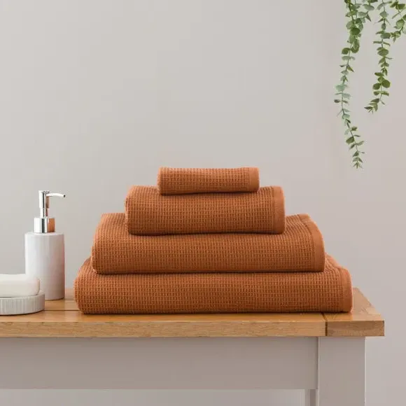 Reversible Waffle Towel - Cinnamon, Organic Cotton