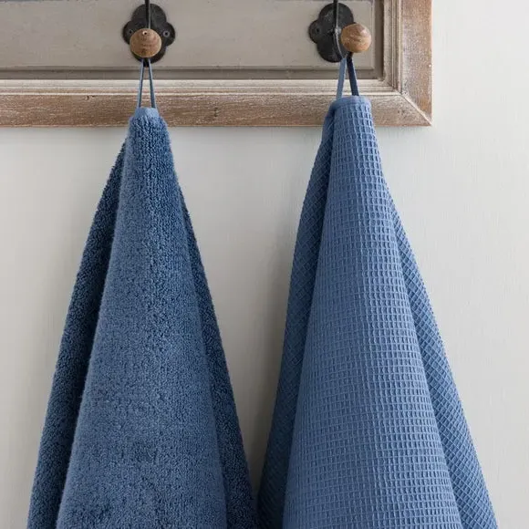 Reversible Waffle Towel - Skipper Blue, Organic Cotton