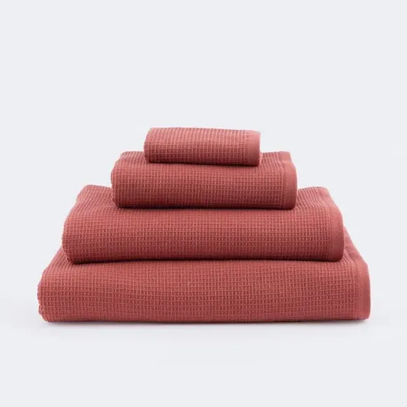 Reversible Waffle Towel - Terracotta, Organic Cotton