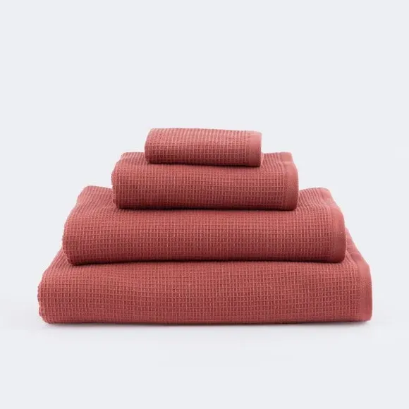 Reversible Waffle Towel - Terracotta, Organic Cotton