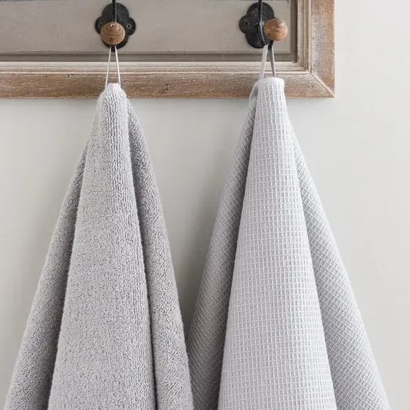 Reversible Waffle Towel - Winter Grey, Organic Cotton
