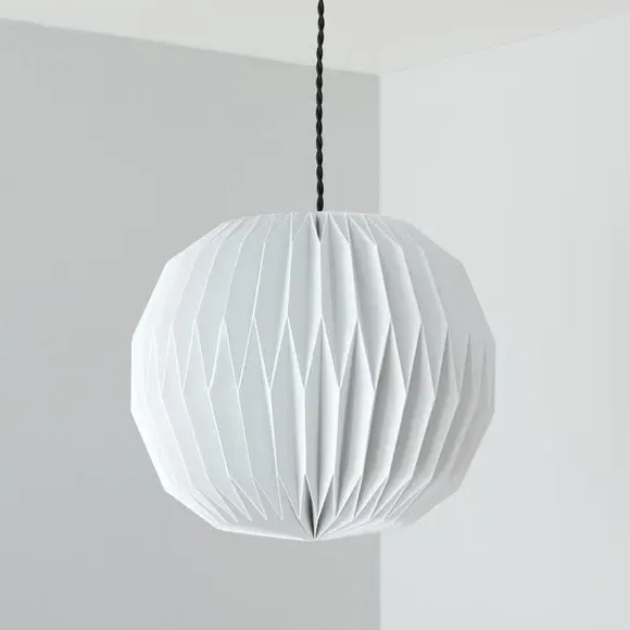 Round Pendant Shade Easy Fit - White, Paper