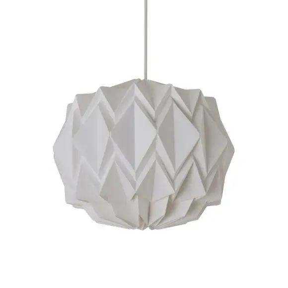 Round Pendant Shade - White, Paper