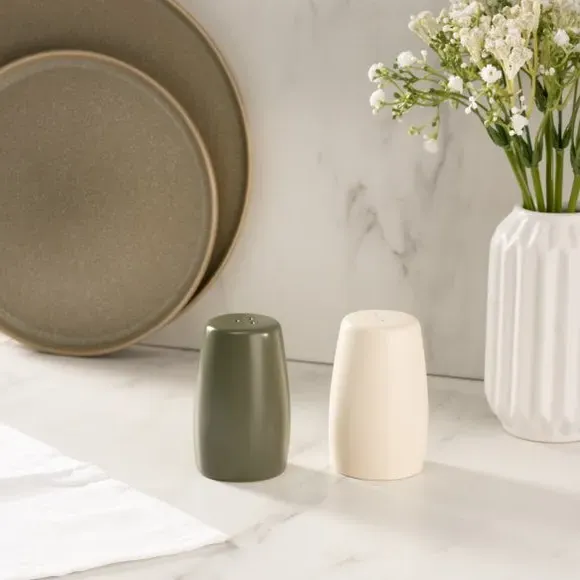 Salt and Pepper Set - Olive, Ceramic image