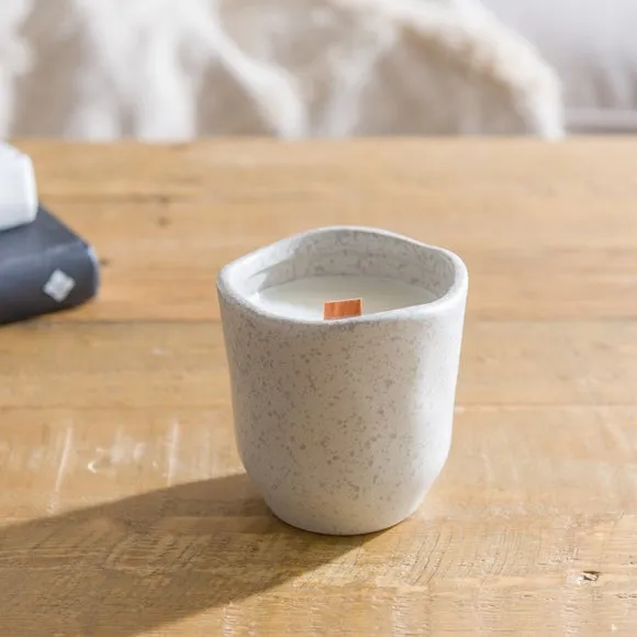 Sea Salt Rosemary Candle - Natural, Ceramic