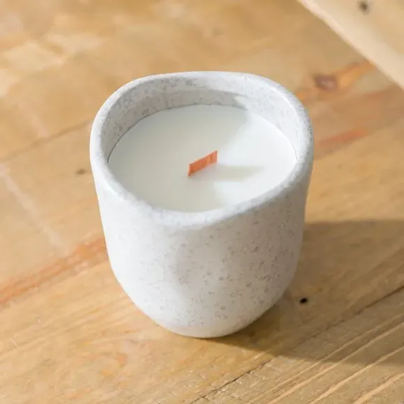 Sea Salt Rosemary Candle - Natural, Ceramic