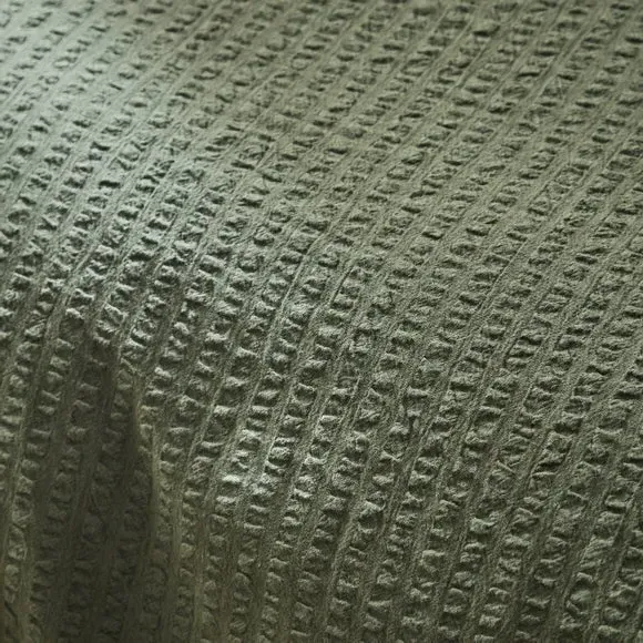 Seersucker Duvet Cover Set - Green, Cotton
