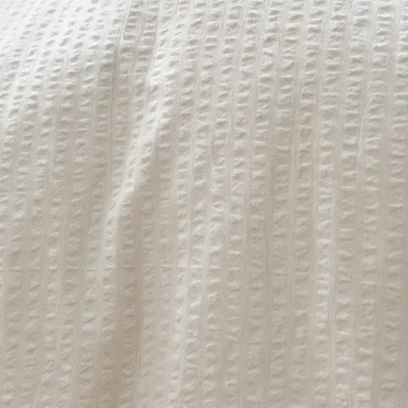 Seersucker Duvet Cover Set - White, Cotton