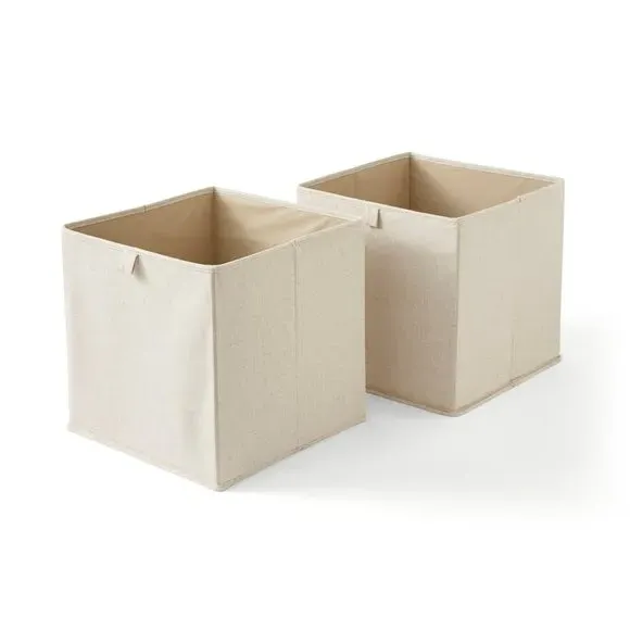 Set of 2 Collapsible Storage Boxes - Natural, Linen