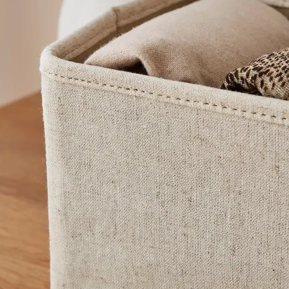 Set of 2 Rectangle Drawer Organisers - Natural, Linen