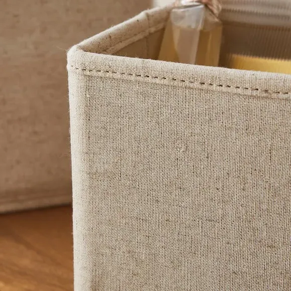 Set of 2 Square Drawer Organisers - Natural, Linen