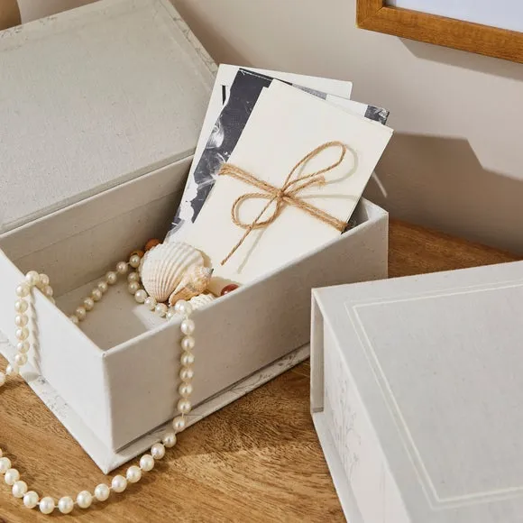 Set of 2 Storage Book Boxes - Light Grey