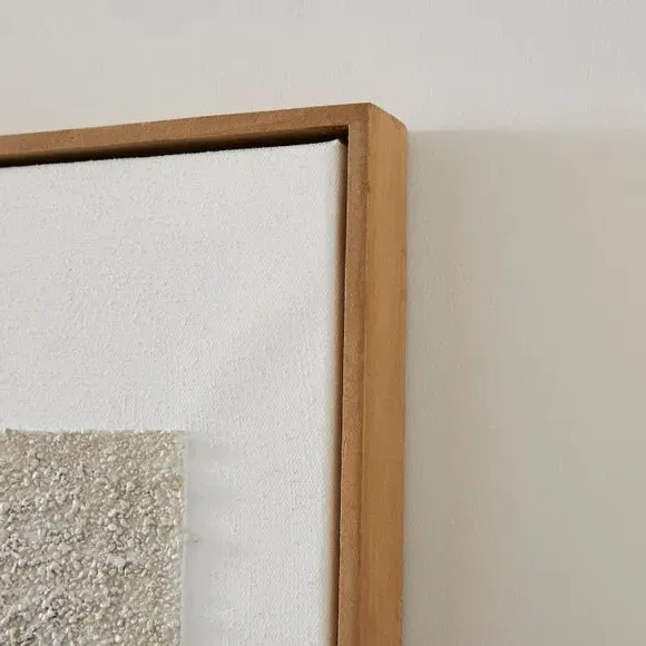 Set of 2 Textured Framed Canvases - Natural
