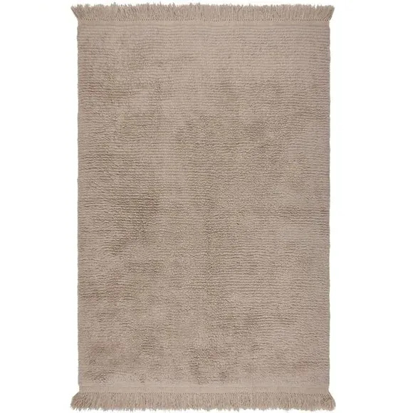 Shaggy Rug with Tassels - Fawn, New Zealand Wool