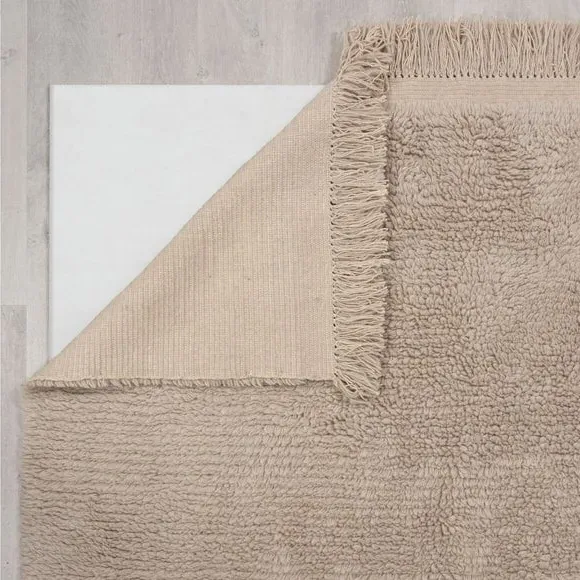 Shaggy Wool Runner with Tassels - Fawn, Wool