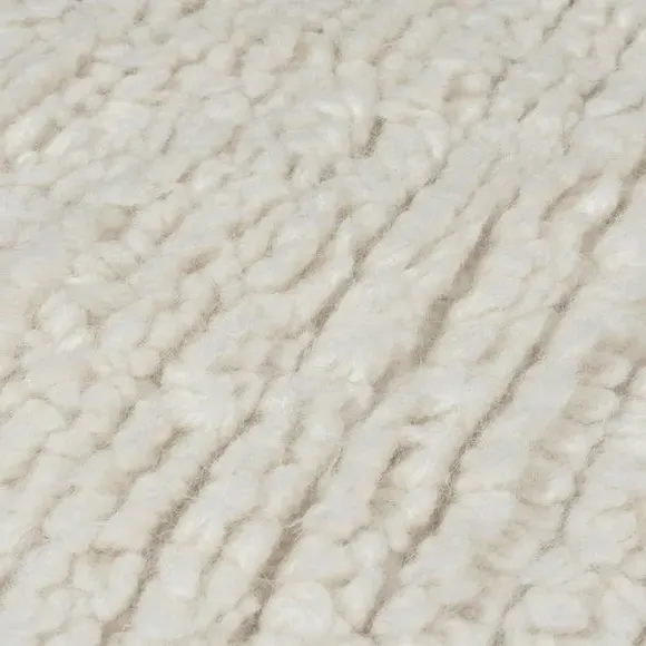 Shaggy Wool Runner with Tassels - Ivory, Wool