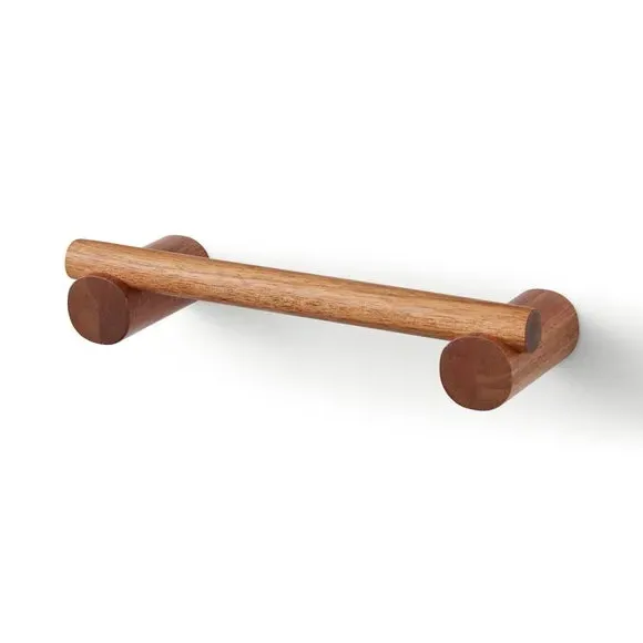 Short Towel Rail Wall Mount - Natural, Acacia Wood