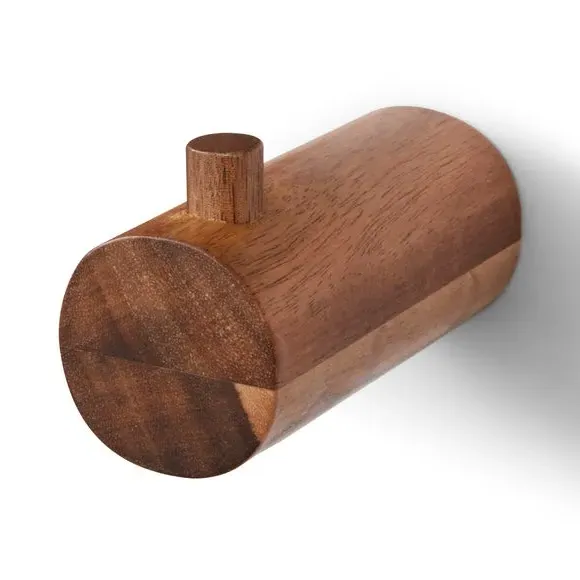 Single Towel Hook Wall Mount - Natural, Acacia