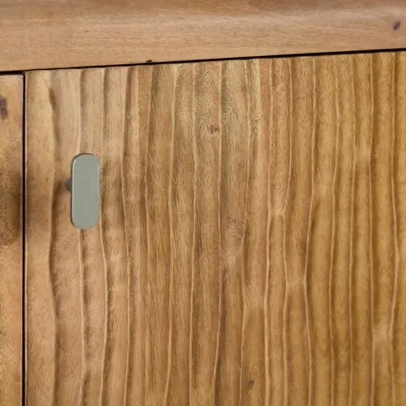 Single Vanity Unit Hand Carved - Light Wood