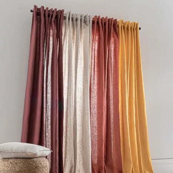 Single Voile Panel with Hidden Tab Top - Natural, Linen