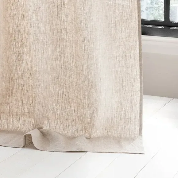 Single Voile Panel with Hidden Tab Top - Natural, Linen