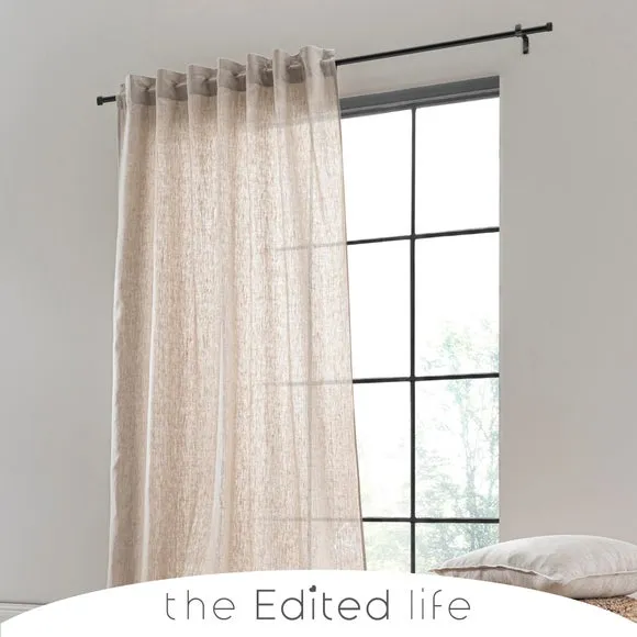 Single Voile Panel with Hidden Tab Top - Natural, Linen