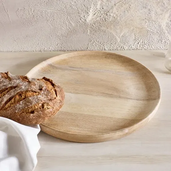 Small Round Platter - Natural, Mango Wood image